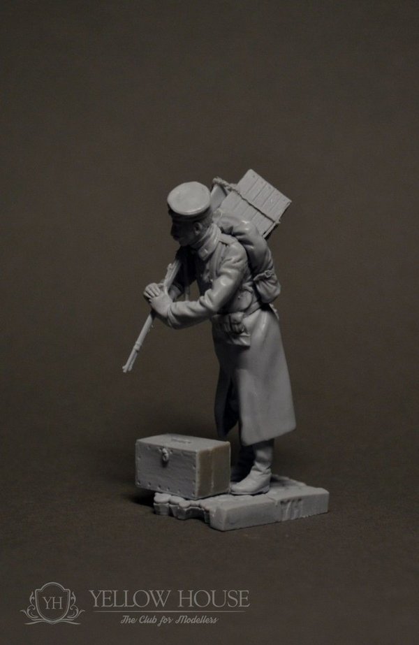 German Soldier with Boxes
