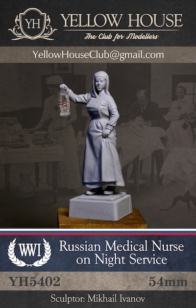 WWI Russian Medical Nurse on Night Service