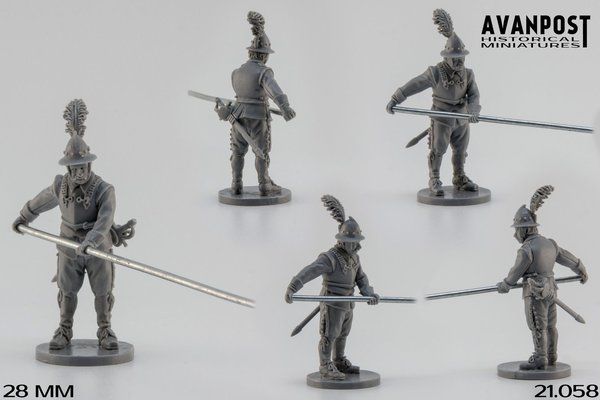 Pikeman in combat formation