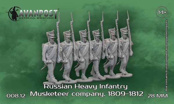 Russian Heavy Infantry Musketeer company, 1809-1812