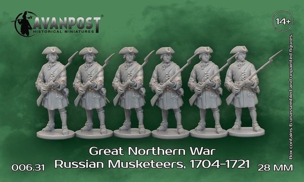 Great Northern War. Russian Musketeers,1704-1721