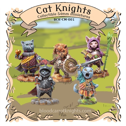 Cat Knights. 5 different Cat Knights figures